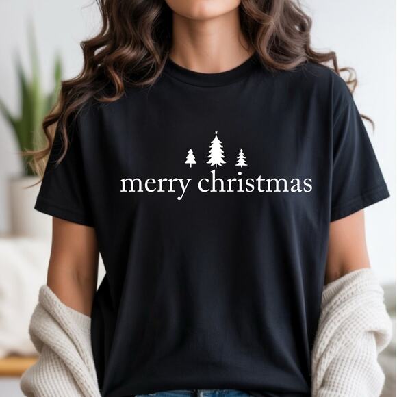 Women Christmas Shirt Merry Christmas Graphic Tee Faith Unisex Gift - Picture 3 of 4